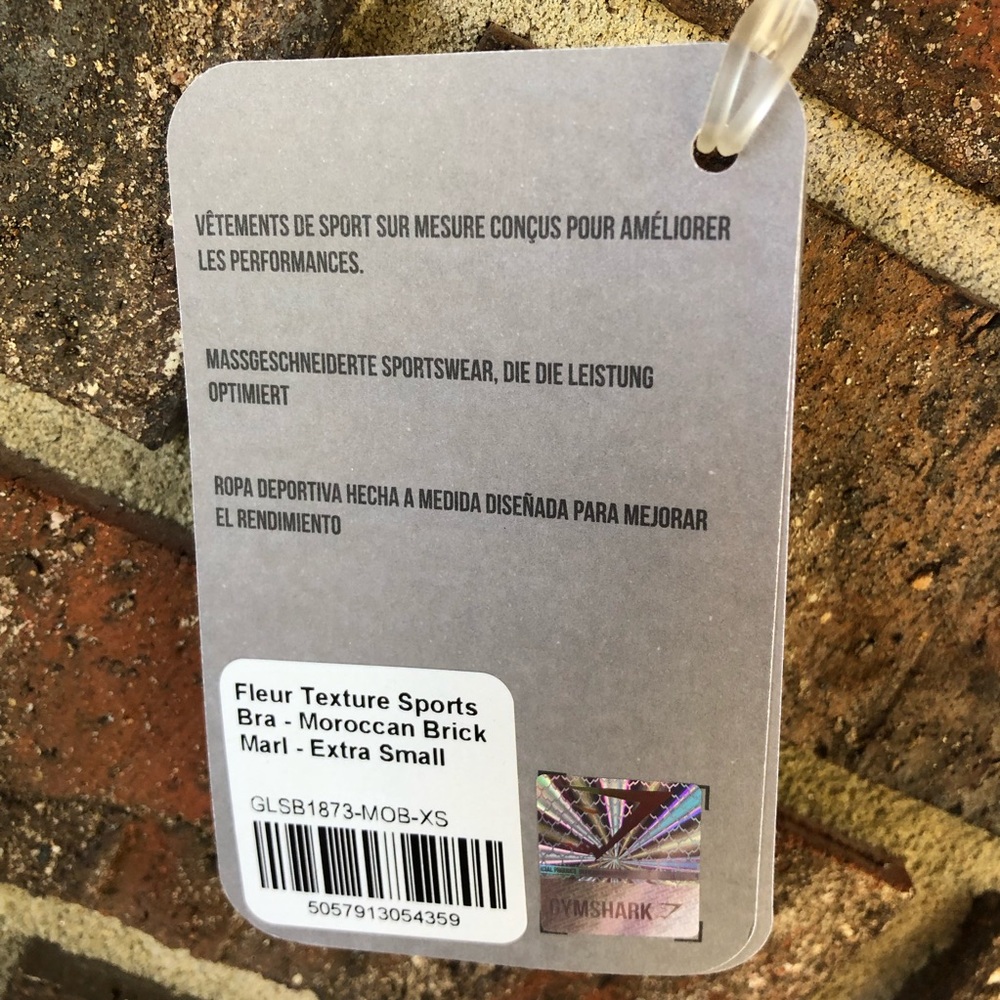 Gymshark Fleur Texture Sports Bra Brick Marl - Picture 3 of 6